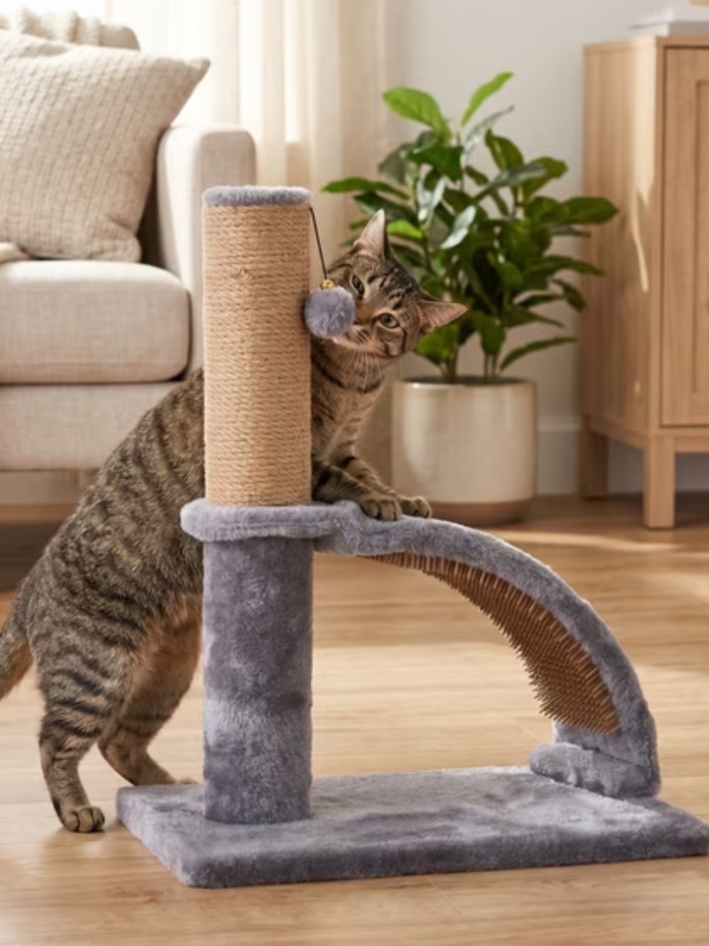 Arch Cat Scratching & Grooming Post - Grey